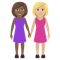 Women Holding Hands- Medium-Dark Skin Tone- Medium-Light Skin Tone emoji on Emojione